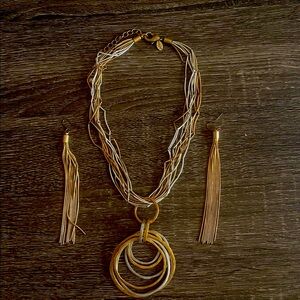 Chicos Two Tone Necklace & Cute matching earrings